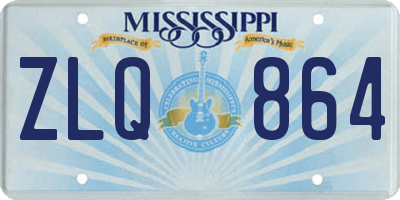 MS license plate ZLQ864