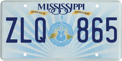 MS license plate ZLQ865