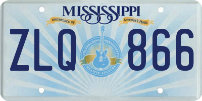 MS license plate ZLQ866