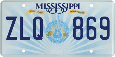 MS license plate ZLQ869