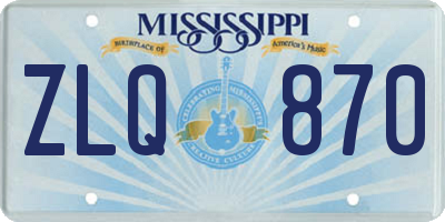 MS license plate ZLQ870