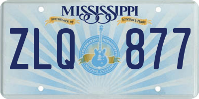MS license plate ZLQ877