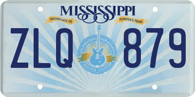 MS license plate ZLQ879