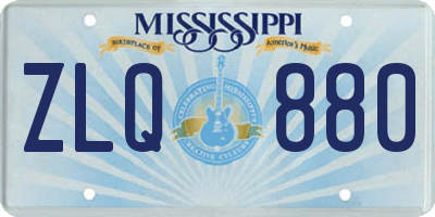 MS license plate ZLQ880