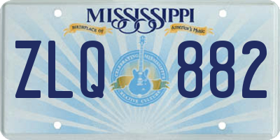 MS license plate ZLQ882