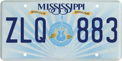 MS license plate ZLQ883