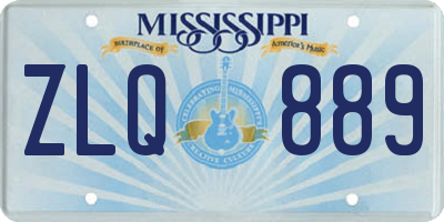 MS license plate ZLQ889