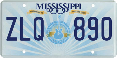 MS license plate ZLQ890