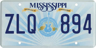MS license plate ZLQ894