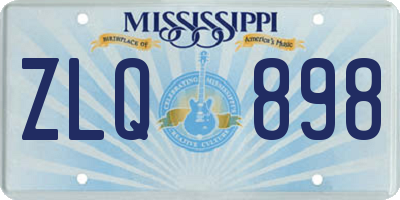 MS license plate ZLQ898