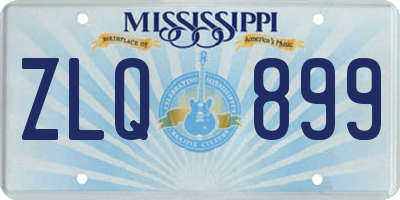 MS license plate ZLQ899
