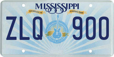 MS license plate ZLQ900