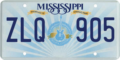 MS license plate ZLQ905