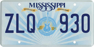 MS license plate ZLQ930