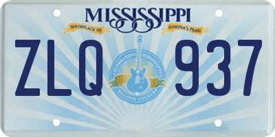 MS license plate ZLQ937