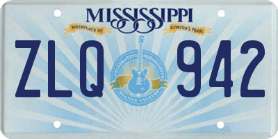 MS license plate ZLQ942
