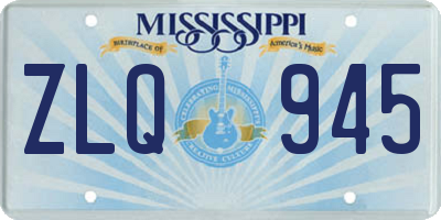 MS license plate ZLQ945