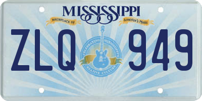 MS license plate ZLQ949