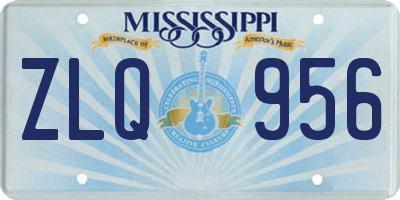MS license plate ZLQ956