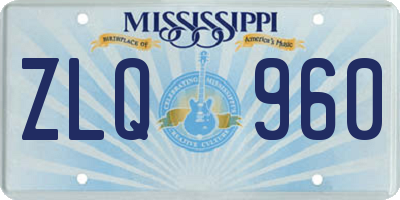 MS license plate ZLQ960