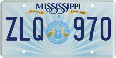 MS license plate ZLQ970