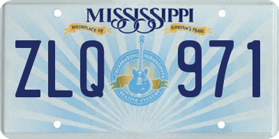 MS license plate ZLQ971