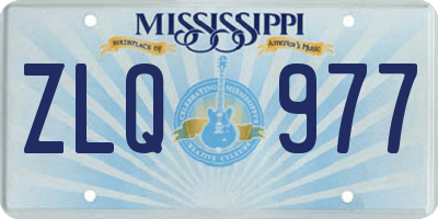 MS license plate ZLQ977