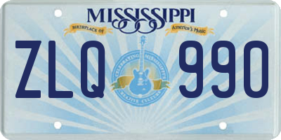 MS license plate ZLQ990