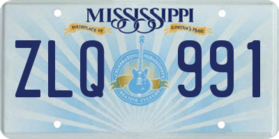 MS license plate ZLQ991