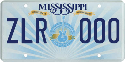 MS license plate ZLR000