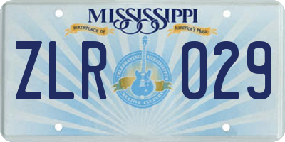 MS license plate ZLR029
