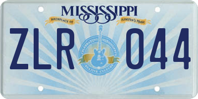 MS license plate ZLR044