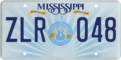 MS license plate ZLR048