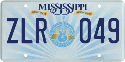 MS license plate ZLR049