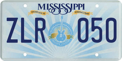 MS license plate ZLR050