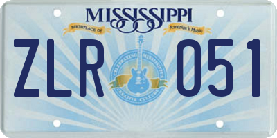 MS license plate ZLR051