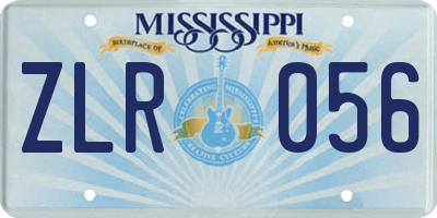 MS license plate ZLR056