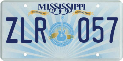 MS license plate ZLR057