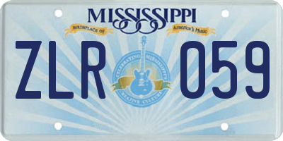 MS license plate ZLR059