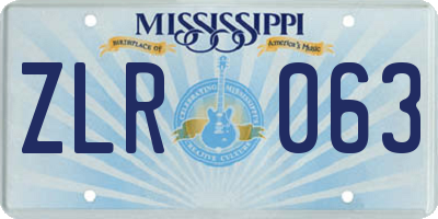 MS license plate ZLR063