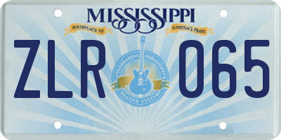MS license plate ZLR065
