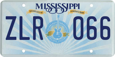 MS license plate ZLR066
