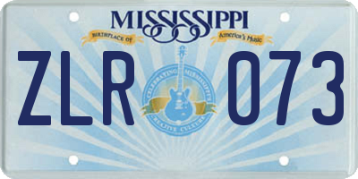 MS license plate ZLR073