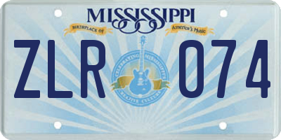 MS license plate ZLR074