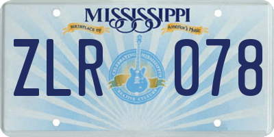 MS license plate ZLR078