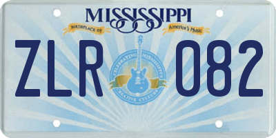 MS license plate ZLR082