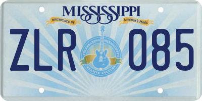 MS license plate ZLR085