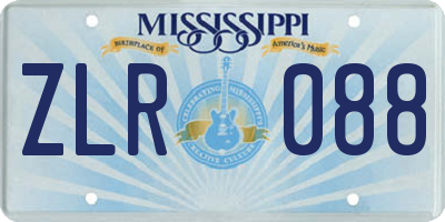 MS license plate ZLR088