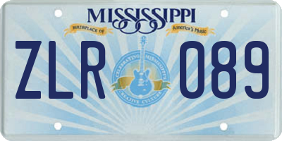 MS license plate ZLR089