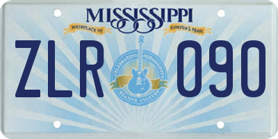 MS license plate ZLR090